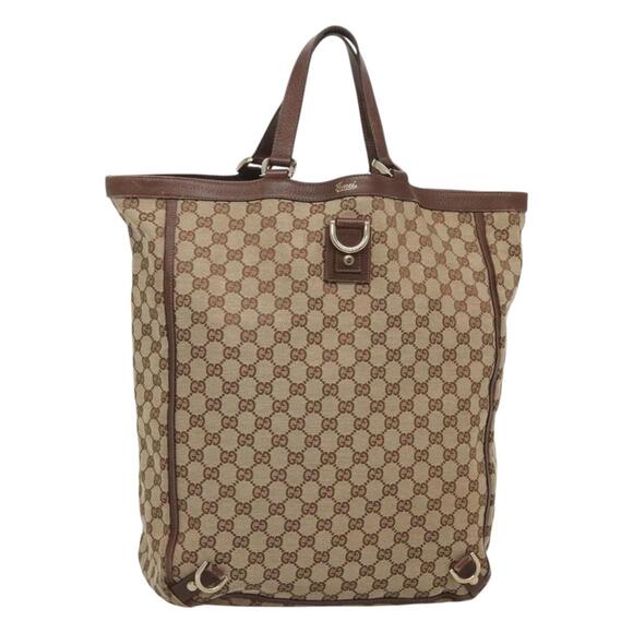 GUCCI GG Canvas Abbey Hand Bag Beige Gold - Picture 1 of 16